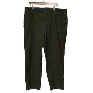 Land’s End Dark Olive Flat Front Corduroy Chino pants size 42